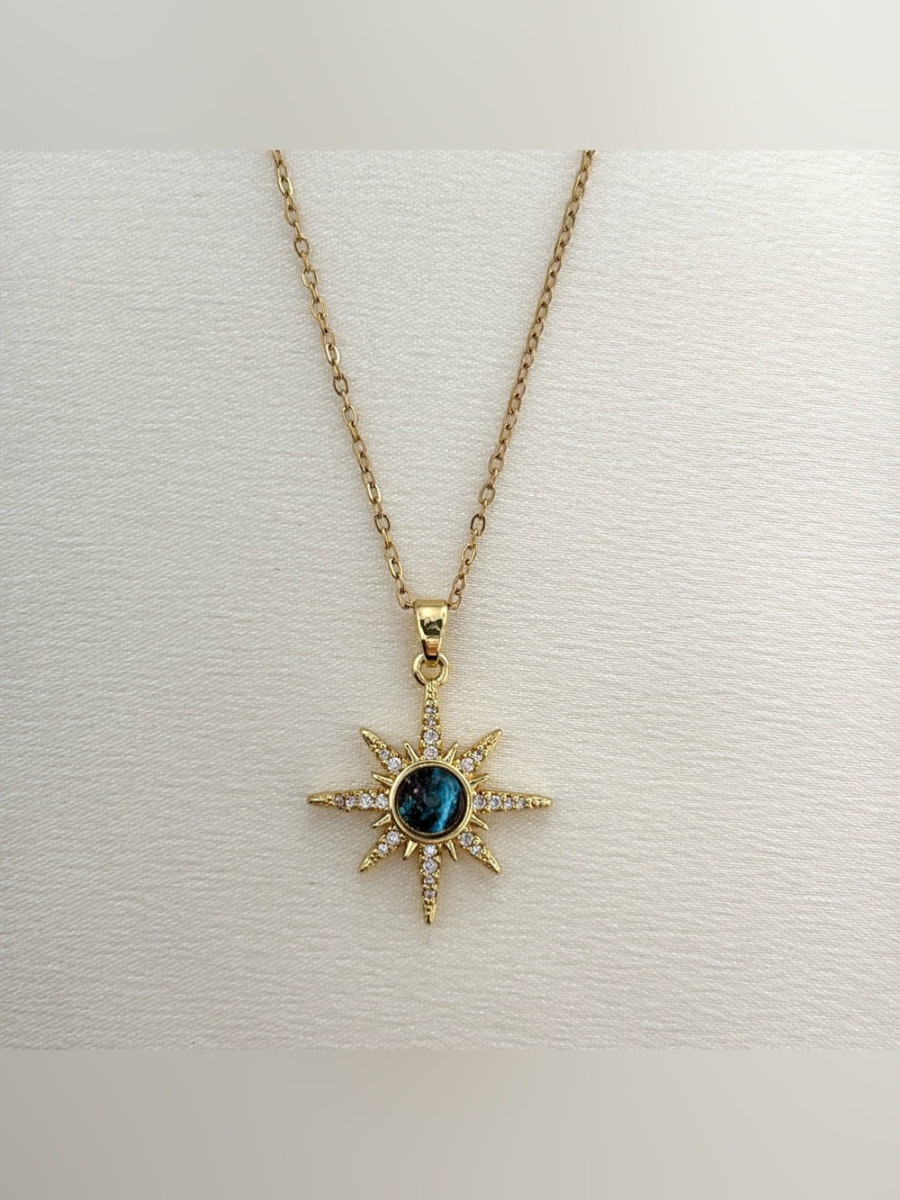 CZ Sun Pendant Necklace for Women - Picture 2 of 5